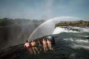 Swimming in devils pool above the Victoria Falls